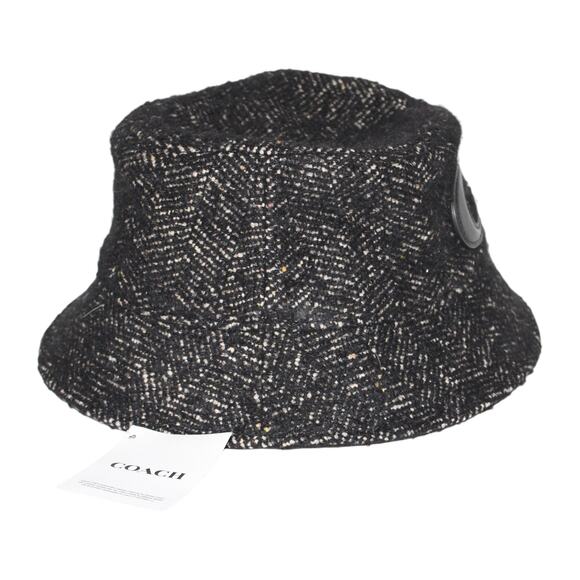 Coach Herringbone Bucket Hat C4671 Black Grey NWT - Picture 4 of 6